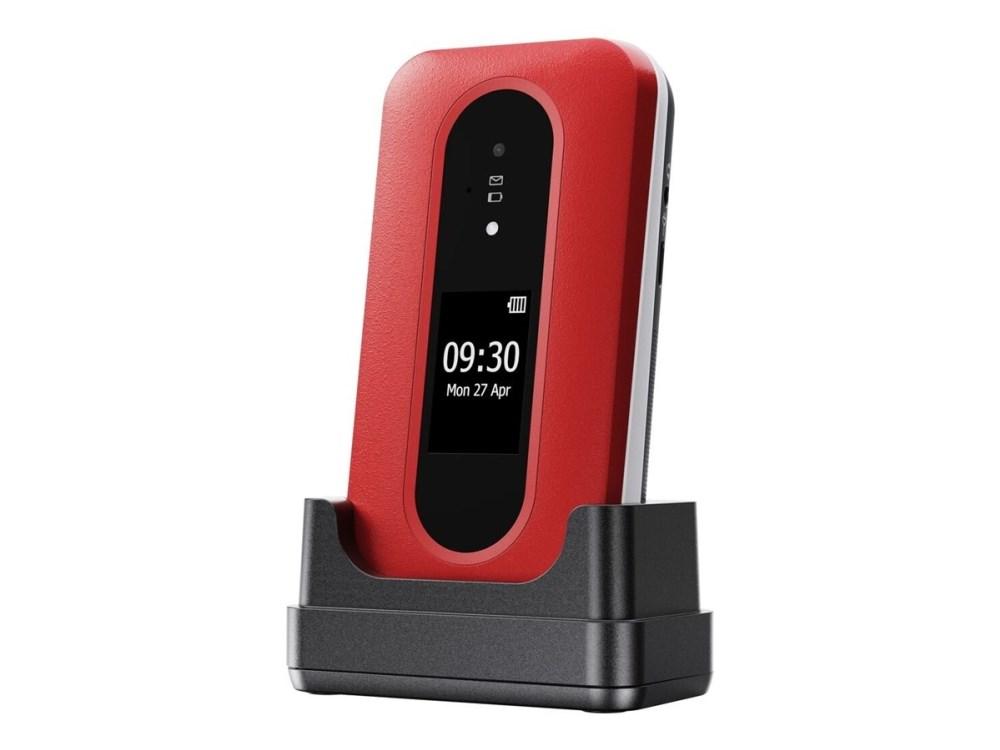Doro Leva L30 4G klaptelefon - rød/hvid billede