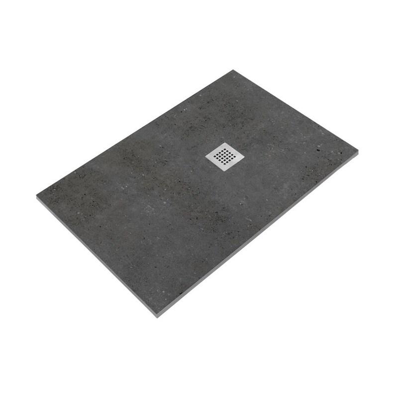 Brusekar 120×80 cm - grå, rektangulær brusebund