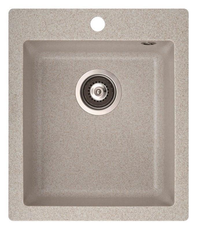 Køkkenvask HELIKA Simplex SQS100-110W - firkantet, lys natur