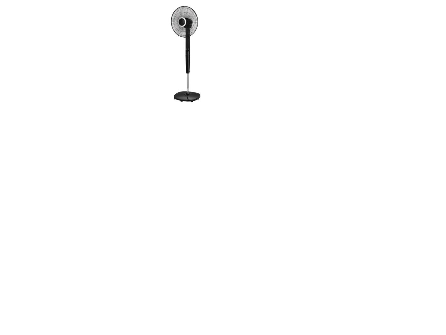 Nordic Home Culture ventiliatorius su nuotolinio valdymo pulteliu, 40 cm, žemo triukšmo lygio, su laikmačiu, svyruojantis, juodas