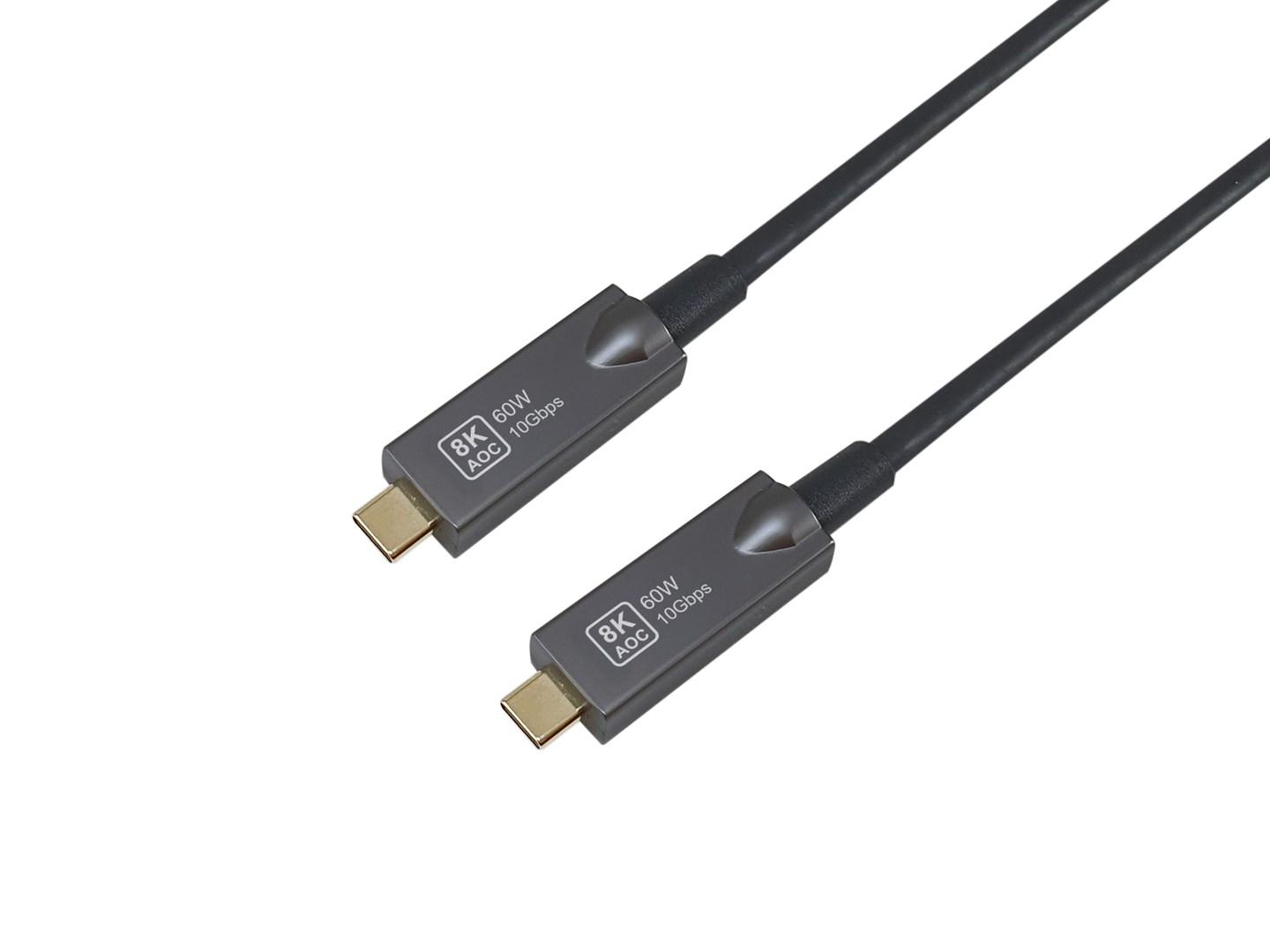 Equip USB-C til USB-C aktiv optisk kabel 5 m - 8K/60 Hz, 10 Gbit/s, PD 60 W