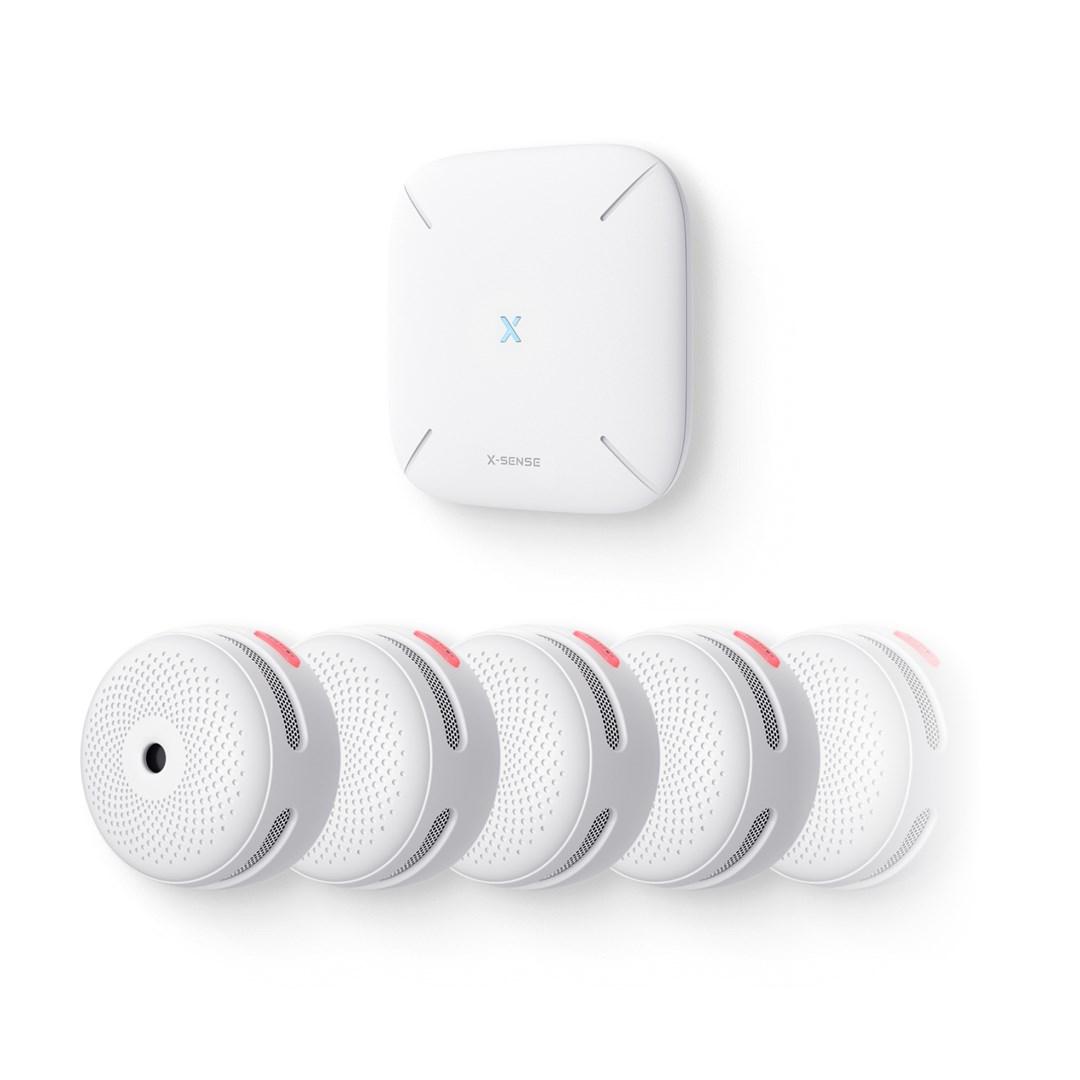 X-Sense FS61 6 1 RF røgdetektorsæt med gateway 6×XS01-M 1×SBS50 (ZASXS00109WEU)