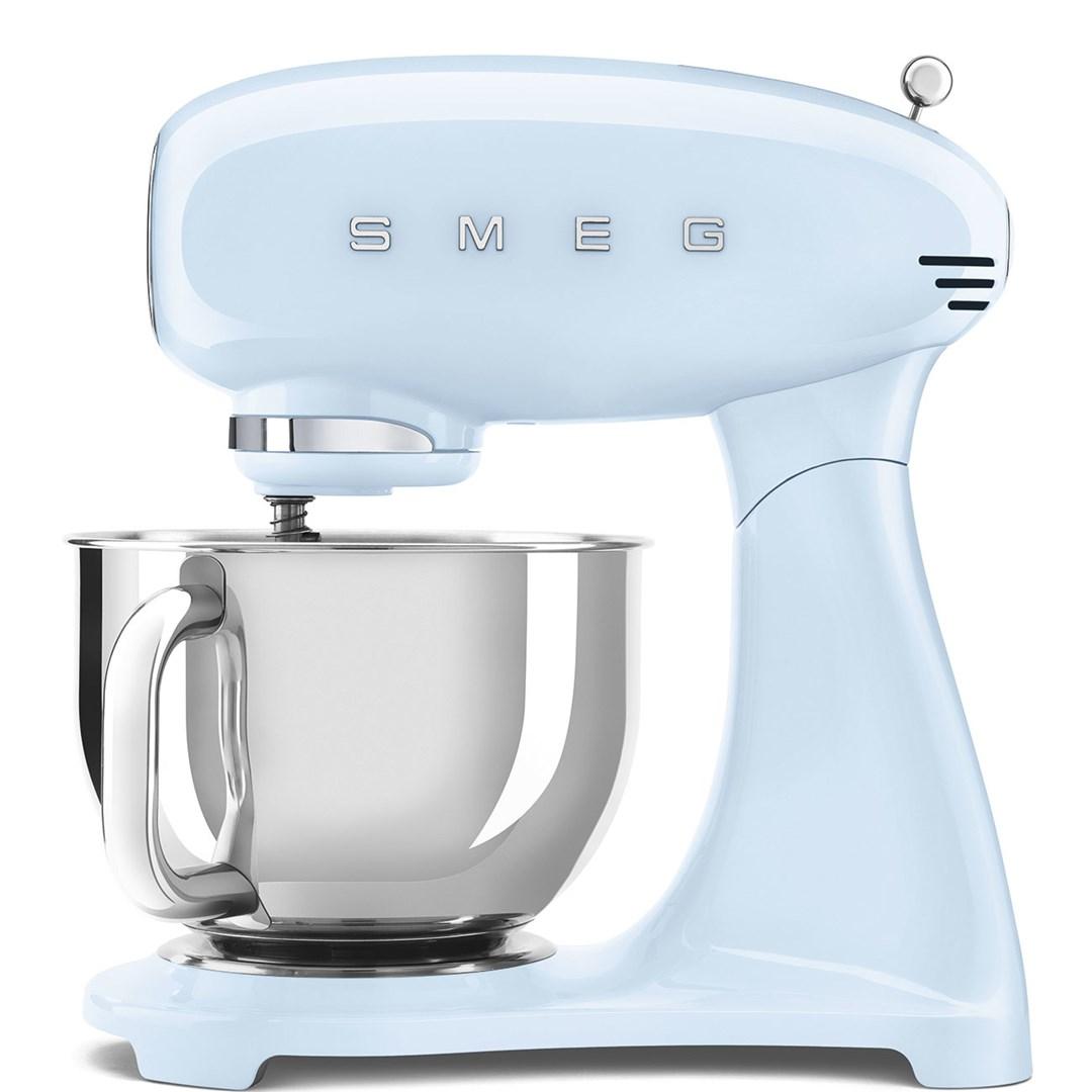 Smeg 50''s Style Køkkenmaskine SMF05PBEU Pastelblå, Bordmixer, Blå, Slå, Mikse, Piskning, 1 m, 4,8 L, Pastel blue