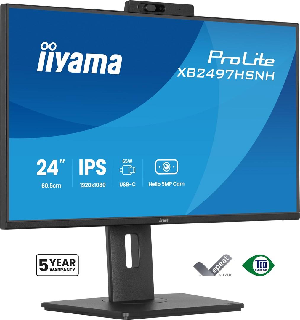 iiyama ProLite XB2497HSNH-B1 24" IPS skærm - Full HD, 100 Hz, USB-C 65 W, sort billede