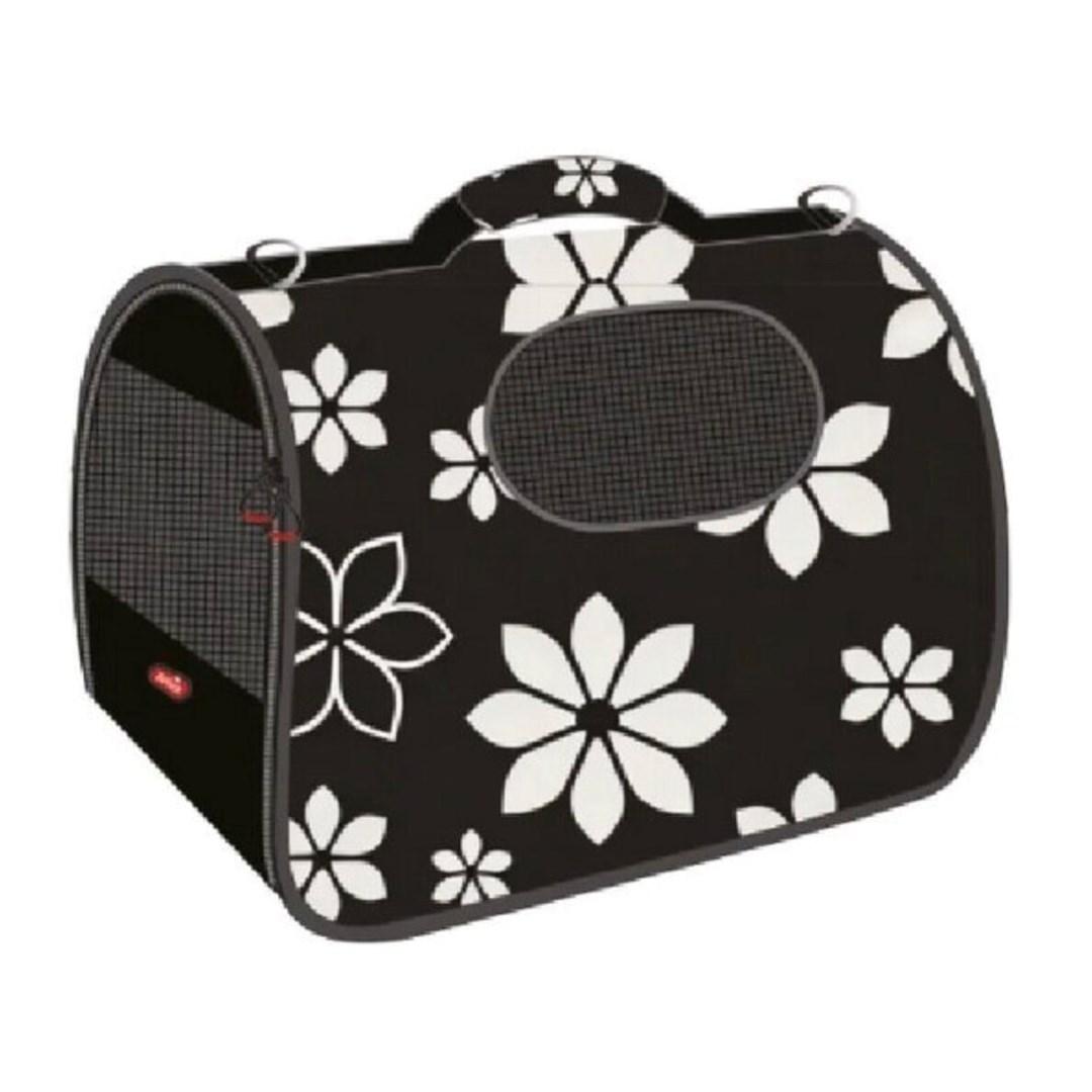 ZOLUX Nomad Flower L - transporttaske til hund og kat, 50,5×25×33 cm - sort
