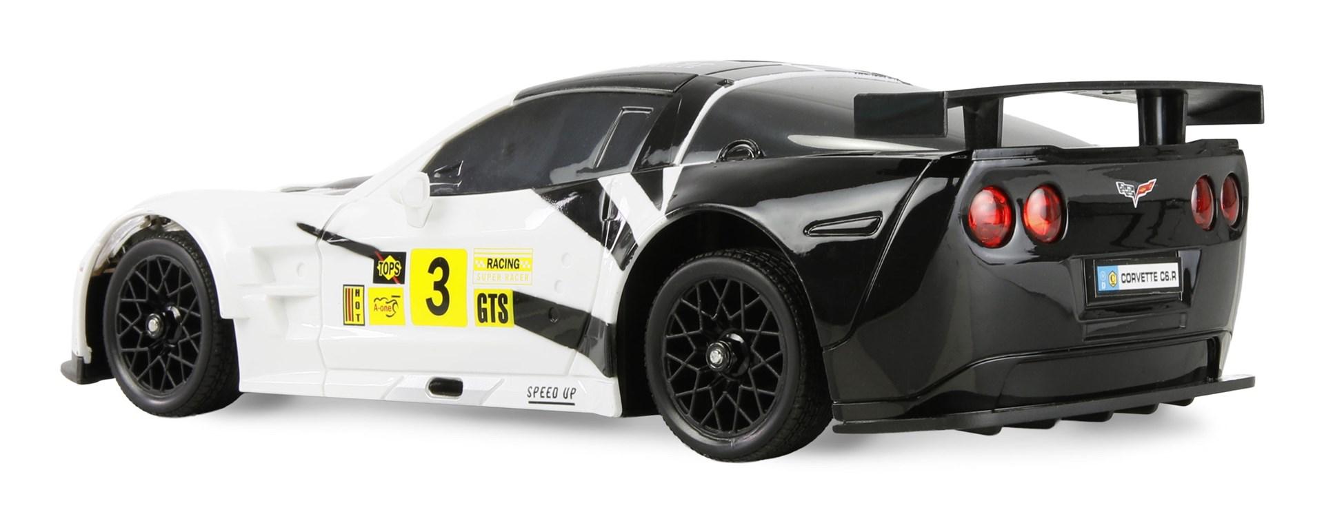 RC driftbil 1:18 - Corvette C6R, 2,4 GHz, RTR, hvid/sort