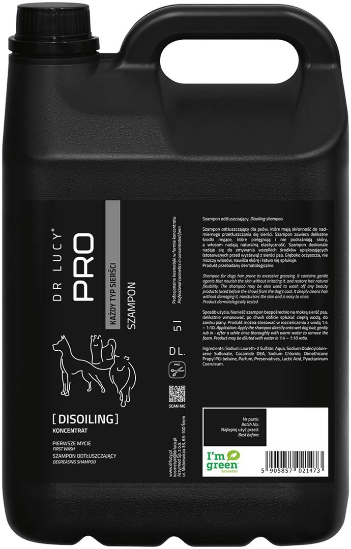 Dr Lucy Pro Disoiling hundeshampoo - affedtningsshampoo 5 l
