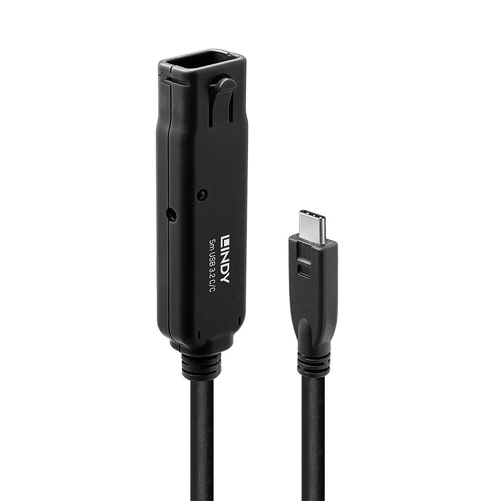 LINDY 43405 USB-C forlængerkabel 5 m - USB 3.2 Gen 2, 10 Gbit/s, sort