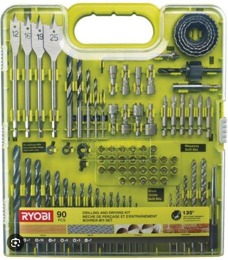 RYOBI bore- og bitsæt - 90 dele billede
