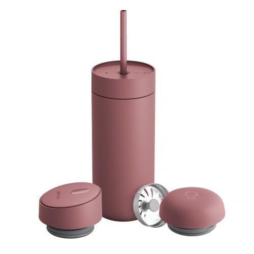 Kubek termiczny 473 ml Carter Move Mug 3w1 +3 nakretki Fellow pudrowy rózowy