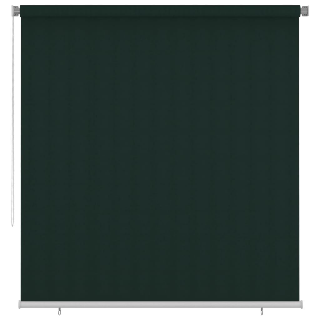 Udendørs rullegardin 220 × 230 cm - HDPE, mørkegrøn