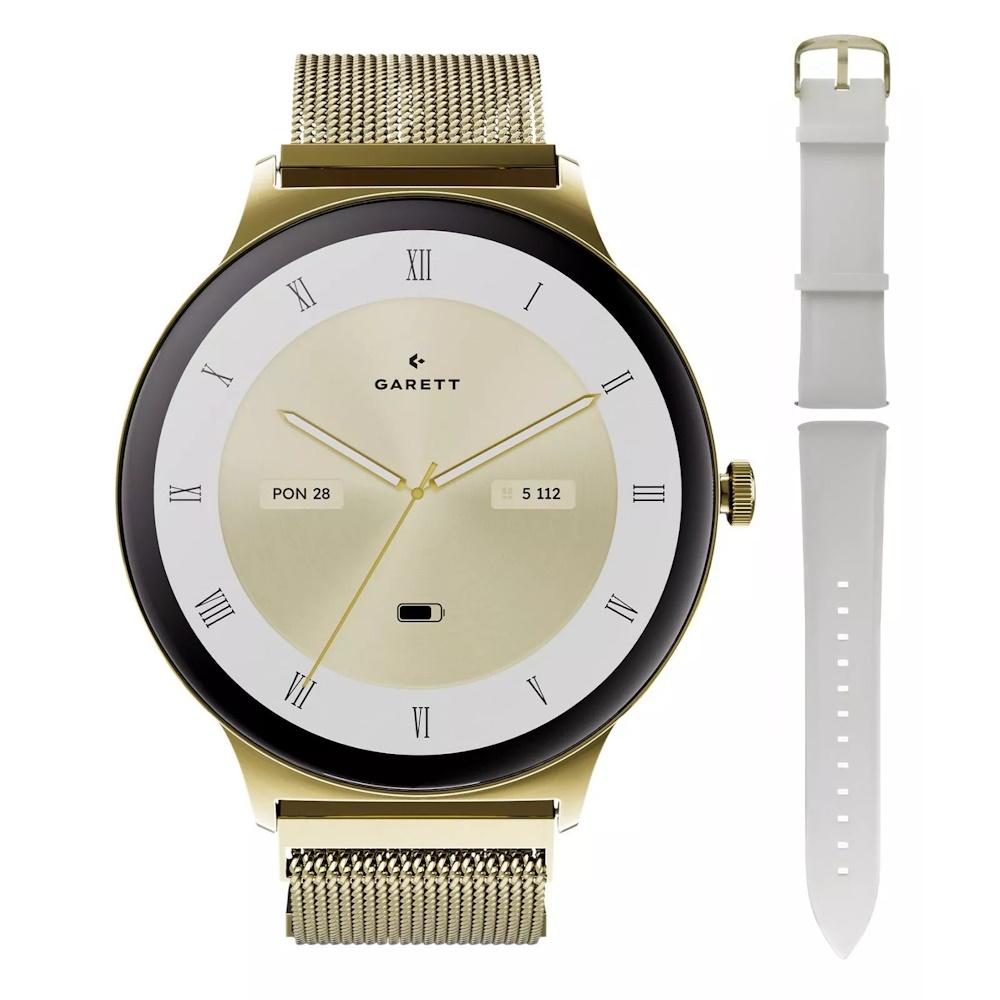 Garett Verona 2 SET 43 mm smartwatch - Glow Mesh, guld/hvid