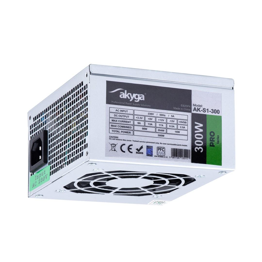 Akyga AK-S1-300 SFX strømforsyning 300 W - 20+4 pin ATX, sølv