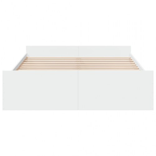 Sengeramme med 2 skuffer 140 x 200 cm - hvid