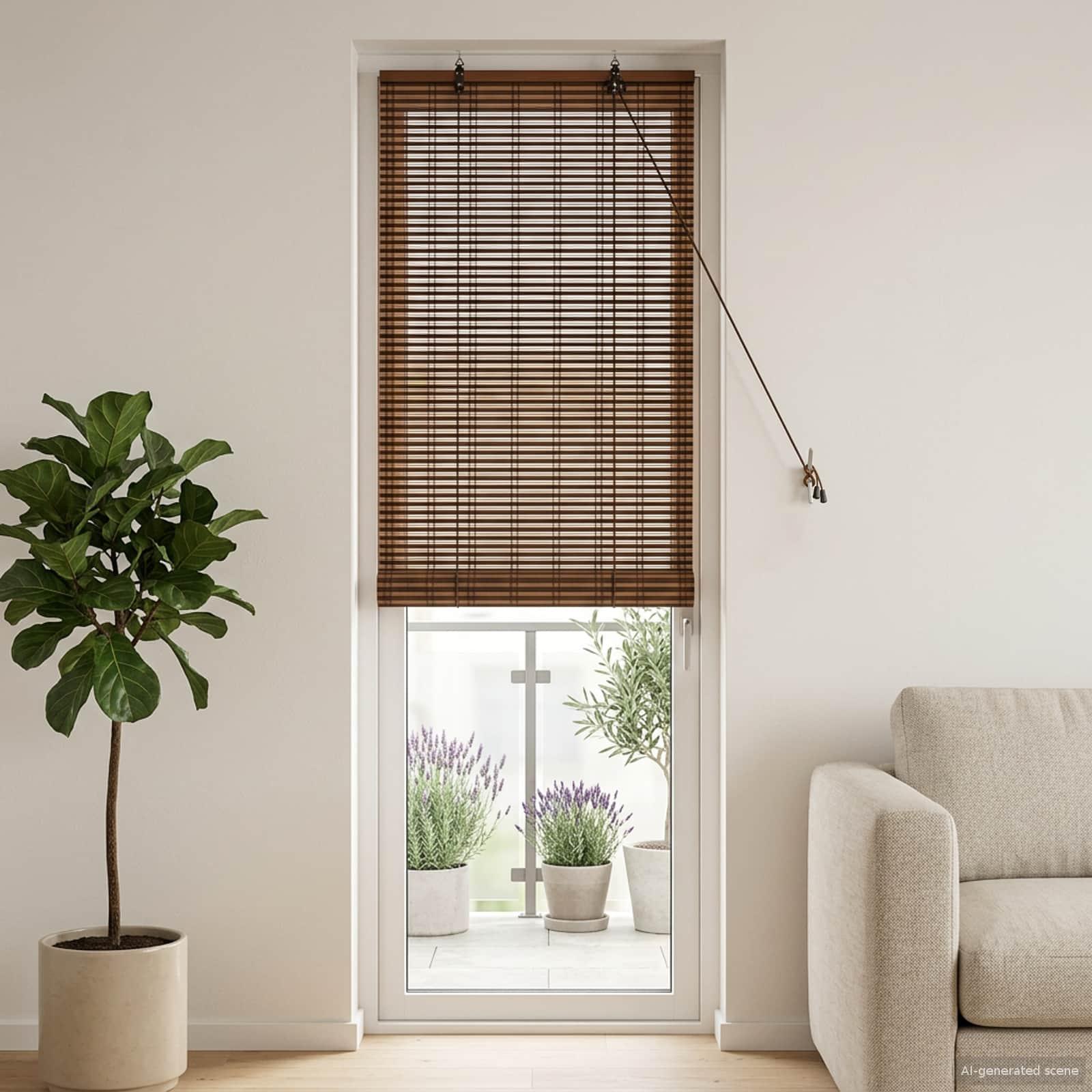 Rullegardin i bambus - brun 40 × 220 cm