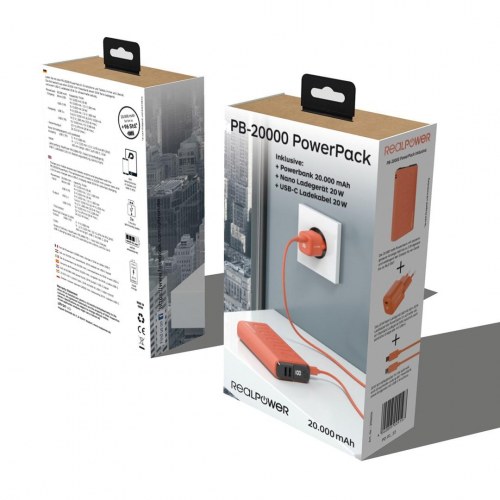 Ultron PB-20000 powerbank 20.000 mAh - orange