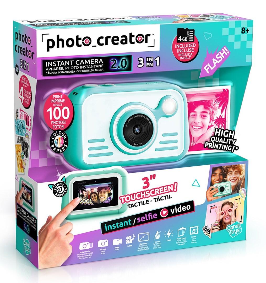 Photo Creator 2.0 instantkamera - arktisblå/hvid, 3″ touchskærm