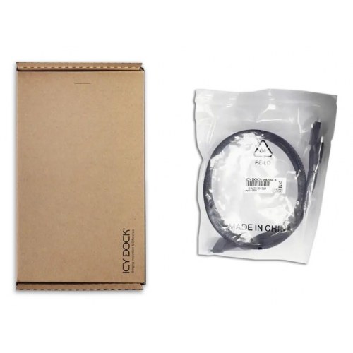 Icy Dock MB206L-B SAS-kabel 0,5 m - sort (SlimSAS 8i til 2× Oculink 4i)