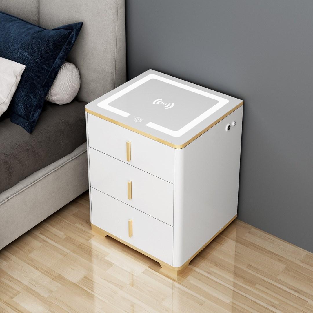 Extralink LOCKSTAR elektronisk pengeskab - natbord med induktionsoplader