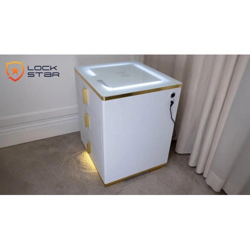 Extralink LOCKSTAR elektronisk pengeskab - natbord med induktionsoplader