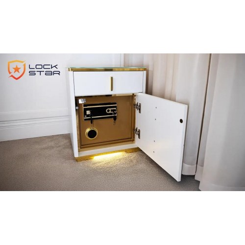 Extralink LOCKSTAR elektronisk pengeskab - natbord med induktionsoplader