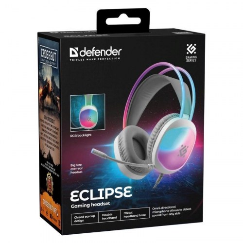 Defender Eclipse RGB gaming headset - hvid (62440)
