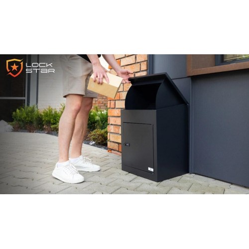 Extralink LOCKSTAR pakke-postkasse 44 × 34 × 55 cm - sort metal