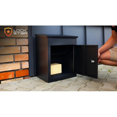 Extralink LOCKSTAR pakke-postkasse 44 × 34 × 55 cm - sort metal