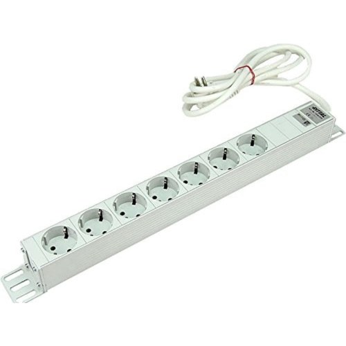 Rittal DK7240.210 - Hvid stikdåse med 7 udtag, 250 V, 2 m