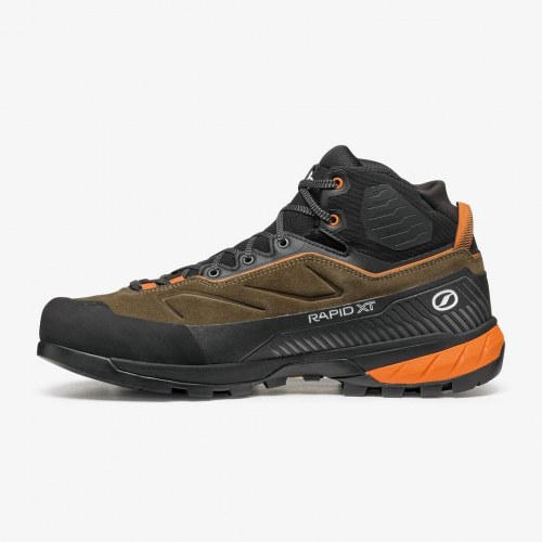 Scarpa Rapid XT Mid GTX vandrestøvle - str. 43, Caribou Brown/Rust Orange