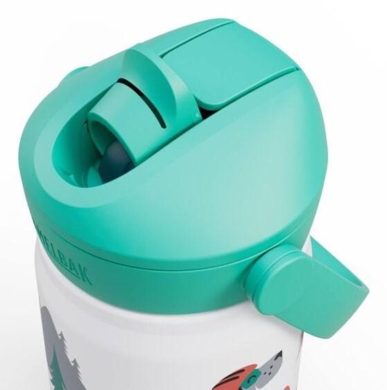 CamelBak Thrive Flip Straw Kids drikkeflaske 400 ml - rustfrit stål, turkis/hvid