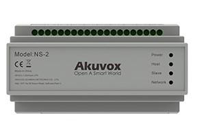 Akuvox NS-2 netværksswitch - Fast Ethernet 10/100, DIN-skinne, grå