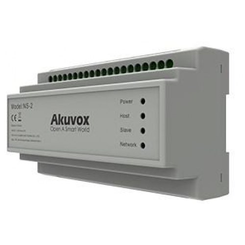 Akuvox NS-2 netværksswitch - Fast Ethernet 10/100, DIN-skinne, grå