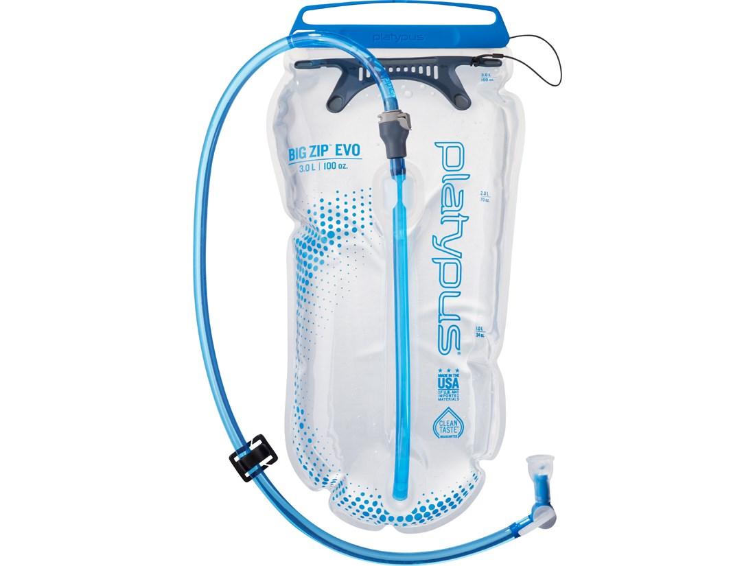 Platypus Big Zip EVO drikkeblære - 3,0 l, blå/transparant