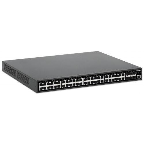 Intellinet 48‑port Gigabit PoE+ L2+ managed switch - 6 x 10G SFP+ uplinks, 450 W PoE-budget