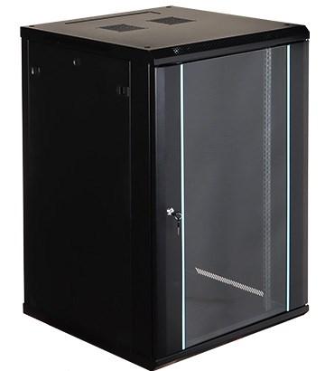 Væghængt rackskab 19" - 18U, 600 mm dyb, blå kant (EPRADO-R19-18U/600-BLUE)