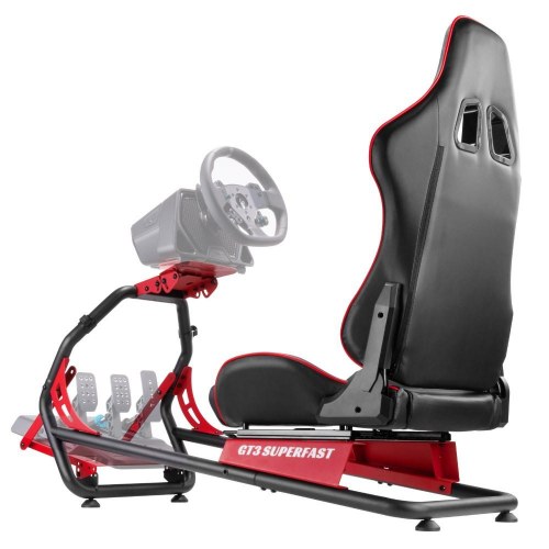 GT3 Superfast V2 racing cockpit - sort/rød gamerstol-ramme
