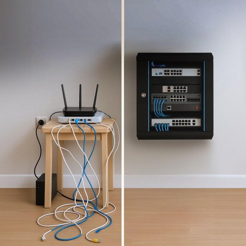 Extralink LITE 12U vægmonteret rackskab 53×40 cm - sort