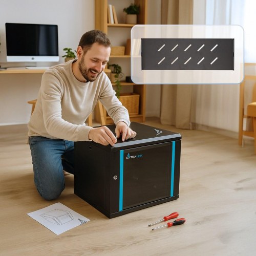 Extralink LITE 12U vægmonteret rackskab 53×40 cm - sort