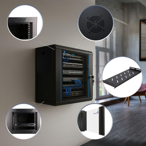 Extralink LITE 12U vægmonteret rackskab 53×40 cm - sort