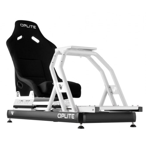 Oplite Racing cockpit - hvid/sort stål, højdejusterbart