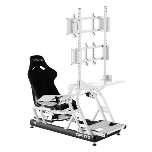 Oplite Racing cockpit - hvid/sort stål, højdejusterbart