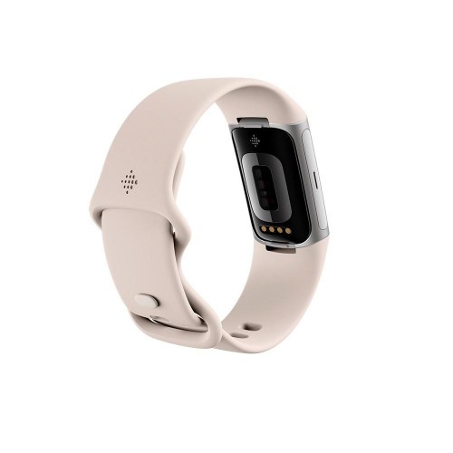 Fitbit Charge 6 aktivitetsarmbånd med AMOLED - Beige/Sølv