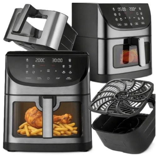 Extralink airfryer 8 l - 1.800 W varmluftsfriture med vindue