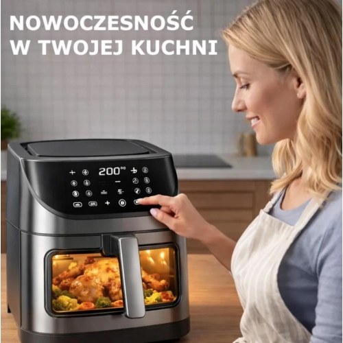 Extralink airfryer 8 l - 1.800 W varmluftsfriture med vindue
