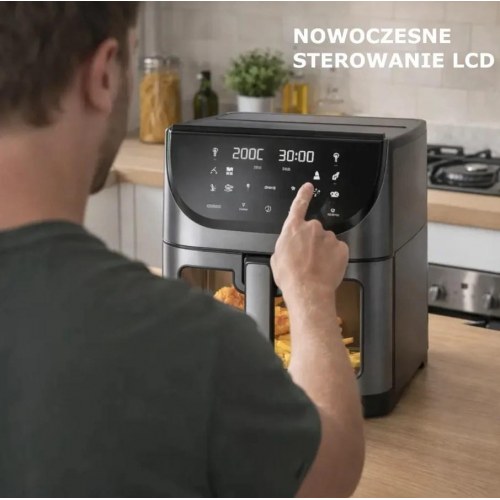 Extralink airfryer 8 l - 1.800 W varmluftsfriture med vindue