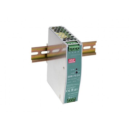 Industriel 48 V DC strømforsyning 75 W til DIN-skinne - PoE-klar