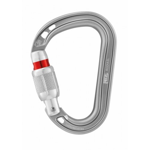 Petzl ROC’HA SL skruelås-karabin - D-formet, aluminium, lysegrå