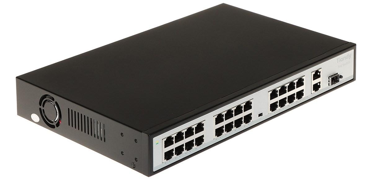 Tiandy 24-port PoE switch med SFP-uplink