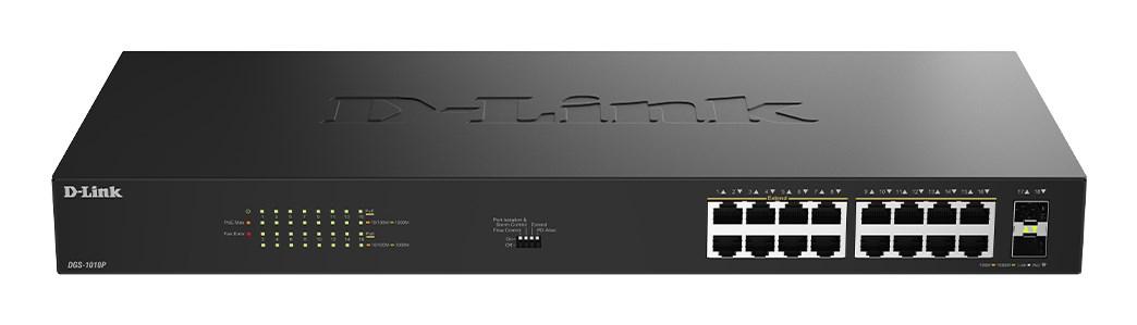 D-Link DGS-1018P 18-port Gigabit PoE switch - unmanaged